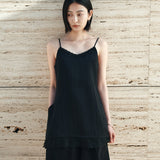 SITP5282 Lace Silky Slip Top_Black