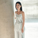 SITP5282 Lace Silky Slip Top_White