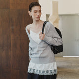 SITP5282 Lace Silky Slip Top_White