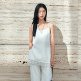 SITP5282 Lace Silky Slip Top_White