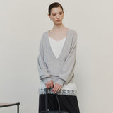 SITP5282 Lace Silky Slip Top_White