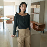 SITP5283 Sheer Henley Neck T-Shirt_Black