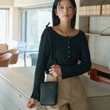 SITP5283 Sheer Henley Neck T-Shirt_Black