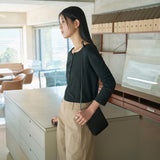 SITP5283 Sheer Henley Neck T-Shirt_Black