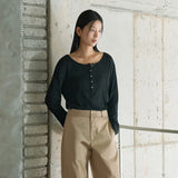 SITP5283 Sheer Henley Neck T-Shirt_Black