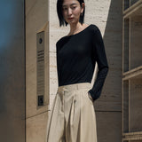 SITP5285 Sheer Rib Boat Neck T-Shirt_Black