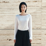 SITP5285 Sheer Rib Boat Neck T-Shirt_White