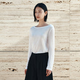 SITP5285 Sheer Rib Boat Neck T-Shirt_White