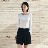 SITP5285 Sheer Rib Boat Neck T-Shirt_White