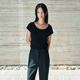 SITP5286 Cap Sleeve Slim T-Shirt_Black