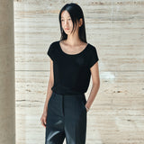 SITP5286 Cap Sleeve Slim T-Shirt_Black
