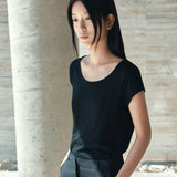SITP5286 Cap Sleeve Slim T-Shirt_Black
