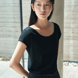 SITP5286 Cap Sleeve Slim T-Shirt_Black