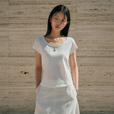 SITP5286 Cap Sleeve Slim T-Shirt_White