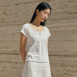 SITP5286 Cap Sleeve Slim T-Shirt_White