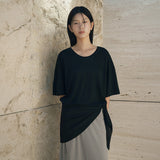 SITP5287 U-Neck Relaxed T-Shirt_Black