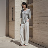 SITP5287 U-Neck Relaxed T-Shirt_Melange Gray