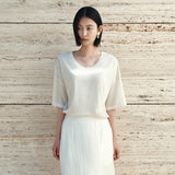SITP5287 U-Neck Relaxed T-Shirt_Ivory