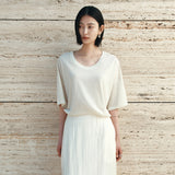 SITP5287 U-Neck Relaxed T-Shirt_Ivory