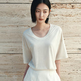 SITP5287 U-Neck Relaxed T-Shirt_Ivory