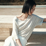 SITP5287 U-Neck Relaxed T-Shirt_Ivory