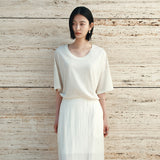 SITP5287 U-Neck Relaxed T-Shirt_Natural