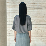 SITP5302 U-Neck Stripe T-Shirt_Black