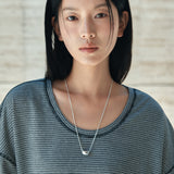 SITP5302 U-Neck Stripe T-Shirt_Black