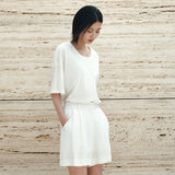 SITP5302 U-Neck Stripe T-Shirt_White