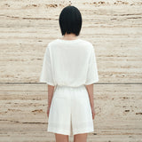 SITP5302 U-Neck Stripe T-Shirt_White