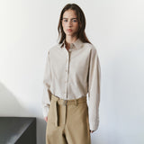 SITP5303 Washed Stitch Cotton Shirt_Light beige