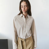 SITP5303 Washed Stitch Cotton Shirt_Light beige