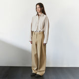 SITP5303 Washed Stitch Cotton Shirt_Light beige