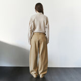 SITP5303 Washed Stitch Cotton Shirt_Light beige