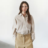 SITP5303 Washed Stitch Cotton Shirt_Light beige