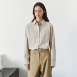 SITP5303 Washed Stitch Cotton Shirt_Light beige