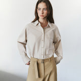 SITP5303 Washed Stitch Cotton Shirt_Light beige