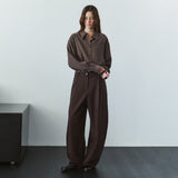 SITP5304 High-Neck Silky Shirt_Brown