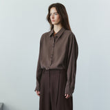 SITP5304 High-Neck Silky Shirt_Brown