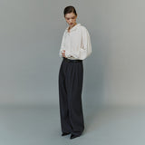 SITP5304 High-Neck Silky Shirt_Ivory