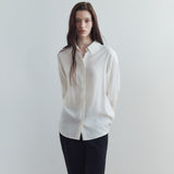 SITP5304 High-Neck Silky Shirt_Ivory