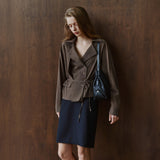 SITP5305 Draped Trench Shirt_Brown