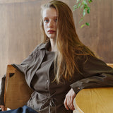 SITP5305 Draped Trench Shirt_Brown