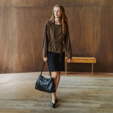 SITP5305 Draped Trench Shirt_Brown