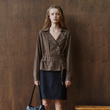 SITP5305 Draped Trench Shirt_Brown