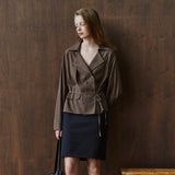 SITP5305 Draped Trench Shirt_Brown