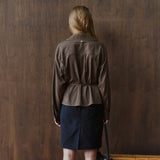 SITP5305 Draped Trench Shirt_Brown