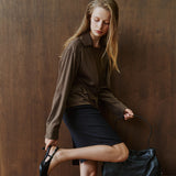 SITP5305 Draped Trench Shirt_Brown