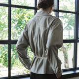 SITP5305 Draped Trench Shirt_Greige