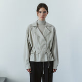 SITP5305 Draped Trench Shirt_Greige